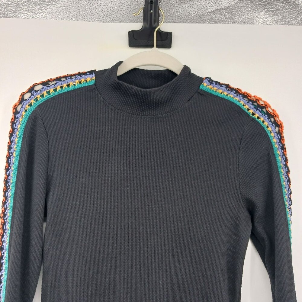 Free People Switch It Up Cuff Thermal Top Size Large Crochet Detail - Picture 7 of 15